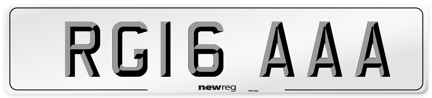 RG16 AAA Number Plate from New Reg